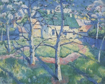 Landscapes Painting - apple trees in blossom Kazimir Malevich woods